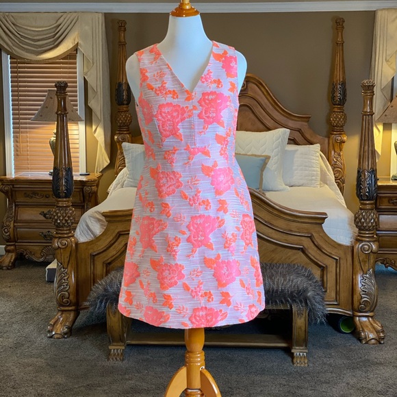 ANTONIO MELANI Dresses & Skirts - Antonio Melani Bright Coral Floral Dress Size 12